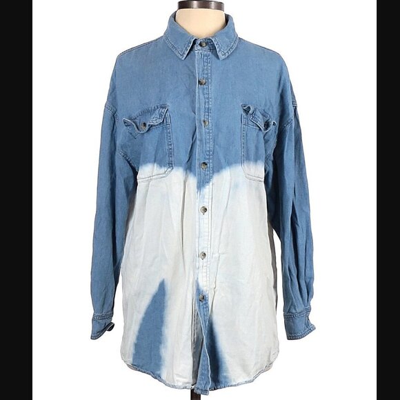 Papermoon Stitch Fix Denim Button Down Bleached - Picture 1 of 11